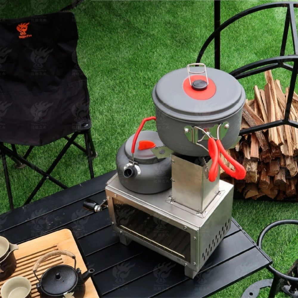 Lightweight Mini Wood Stove with Chimney Stainless Steel and Carbon Steel Camping Stove Bl23305