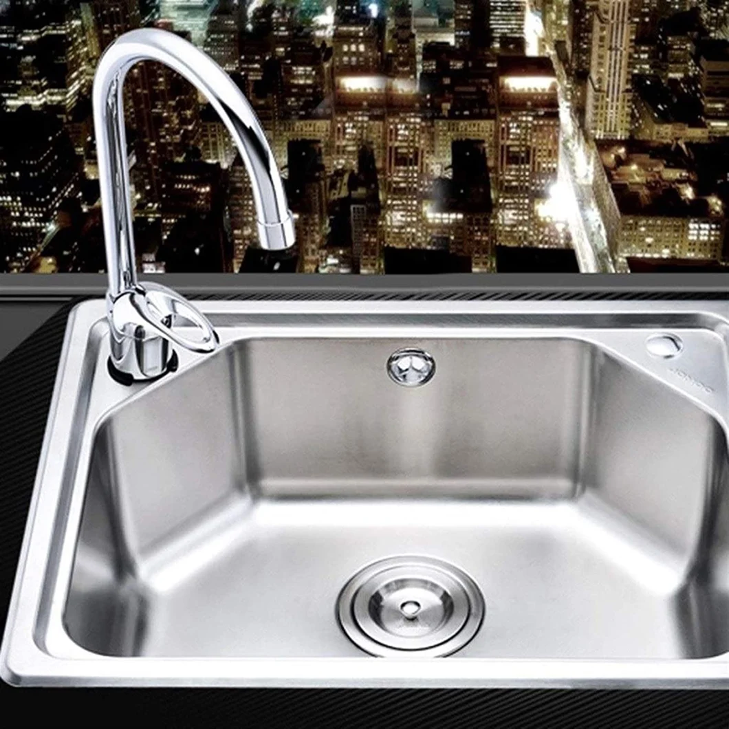 Aquacubic Kitchen Sink Stainless Steel Finished Brushed Single Bowl Sink Kitchen Above Counter or Undermount